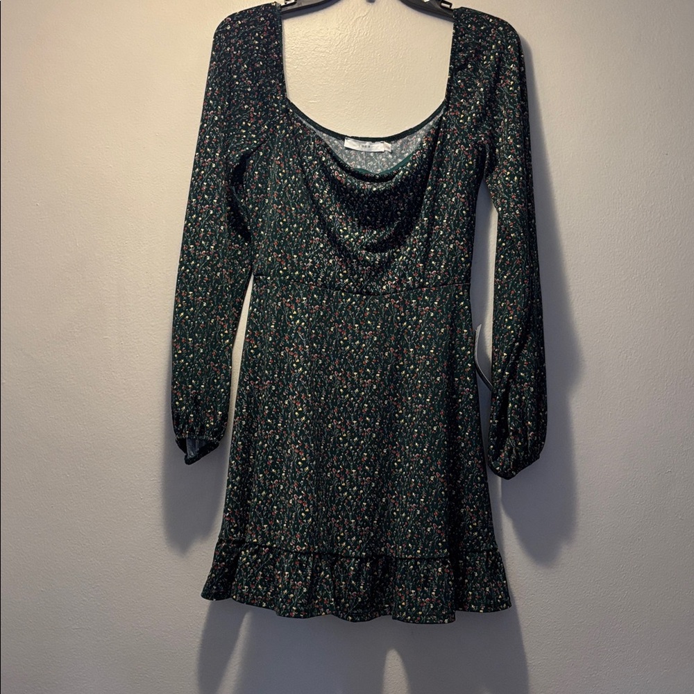 NWT Cute Lush holiday Floral Long Sleeve Dress Nordstrom